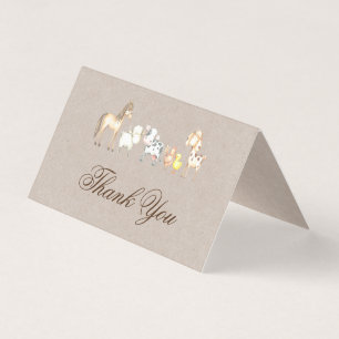 Farm Animals Baby Shower Thank You Folding Card