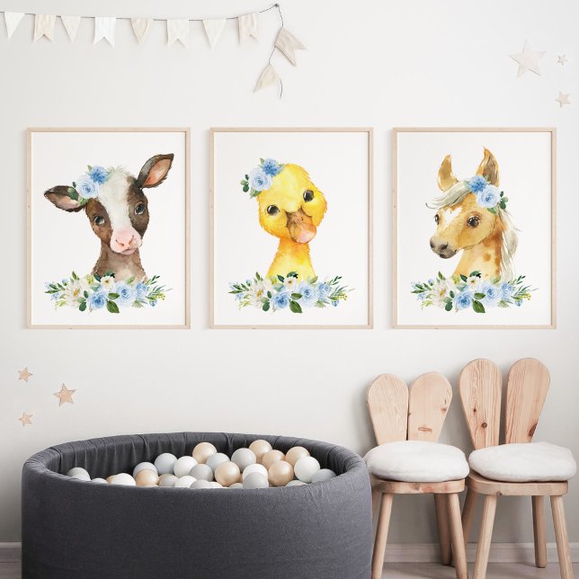 Farm Animals, Barn, Blue Flowers, Boy Nursery (Creator Uploaded)