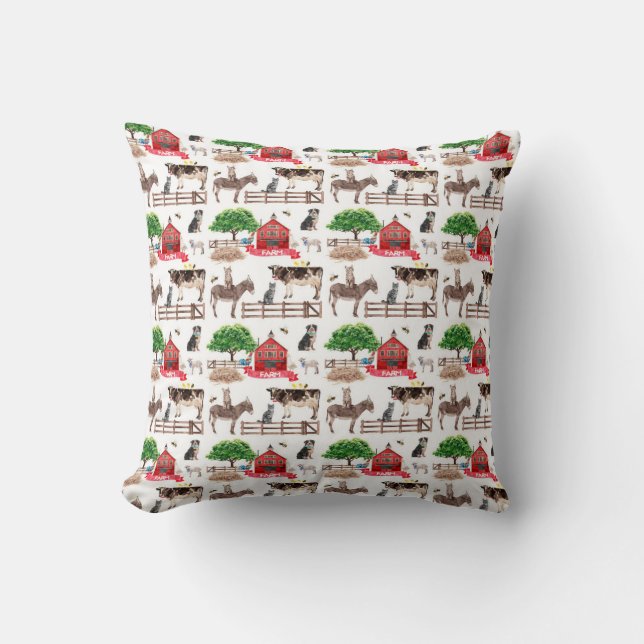 Farm Animals & Barn Cushion (Front)