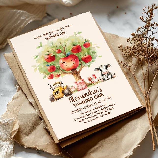 Farm Animals Barnyard 1st Birthday Invitation (Creator Uploaded)