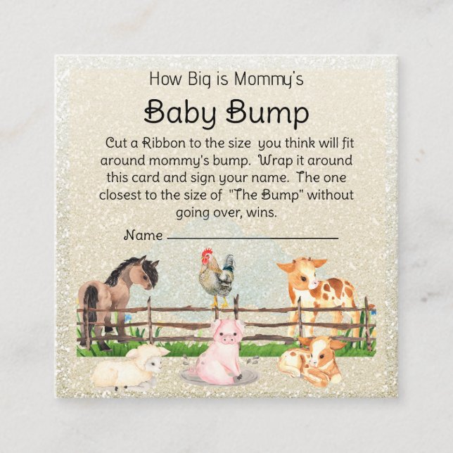Farm Animals Barnyard Baby Bump Game Enclosure   Card (Front)