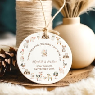 Farm Animals Barnyard Baby Shower Favour Tags