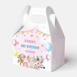 Farm Animals Barnyard Balloon Birthday Party  Favour Box