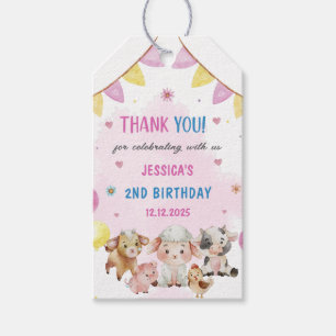 Farm Animals Barnyard Balloon Birthday Party  Gift Tags