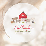 Farm Animals Barnyard Bash Birthday Party Paper Plate<br><div class="desc">Add some fun to your birthday party with these paper plates! Made to match our Farm Animals Barnyard Birthday Party collection, this design features charming farm animal illustrations. There are a duck, a cow, a horse and a donkey, a cat, chickens, and a big red barn. The birthday boy or...</div>