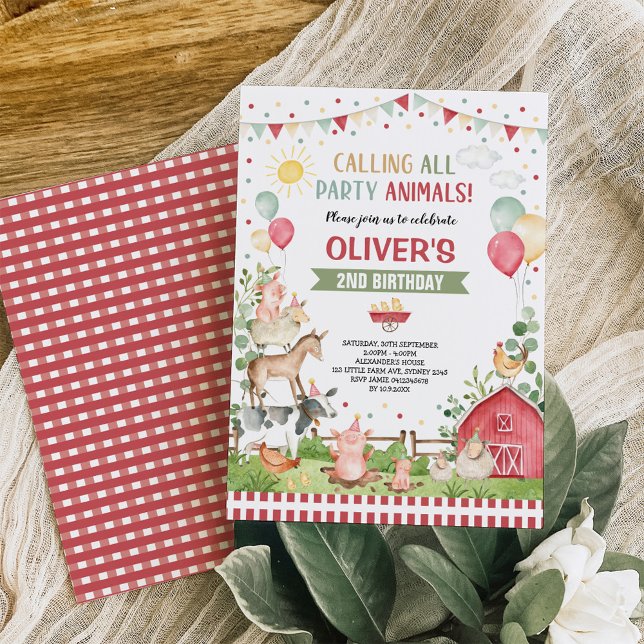 Farm Animals Barnyard Bash Ranch Birthday Party  Invitation (Creator Uploaded)