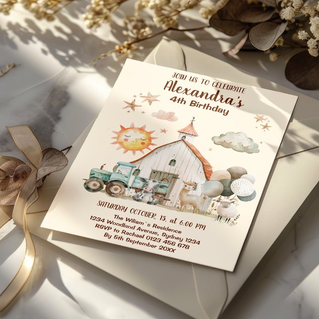 Farm Animals Barnyard Bash Ranch Birthday Party Invitation (Creator Uploaded)