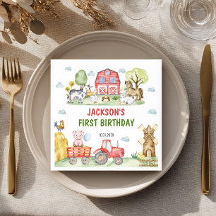 Farm Animals Barnyard Birthday Party Napkins