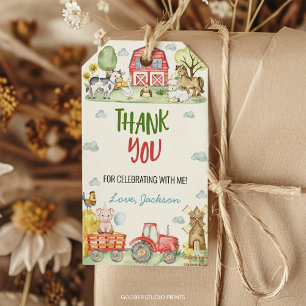 Farm Animals Barnyard Birthday Party Thank You Gift Tags