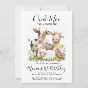 Farm Animals Barnyard Country Birthday Invitation