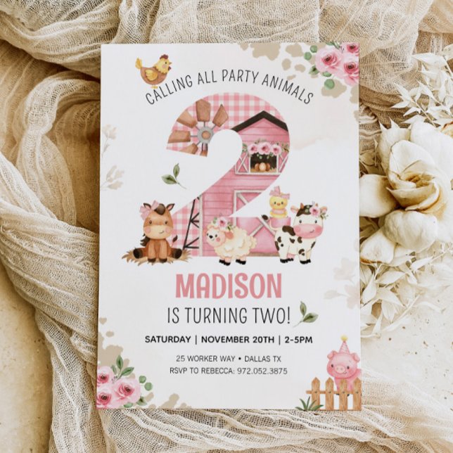 Farm Animals Barnyard FARM BIRTHDAY Invitation (Creator Uploaded)