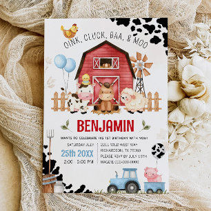 Farm Animals Barnyard FARM BIRTHDAY Invitation
