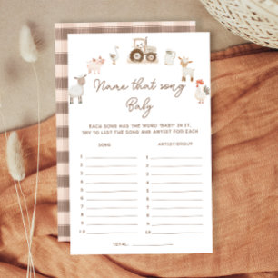 Farm Animals Barnyard That Song Baby Shower Game