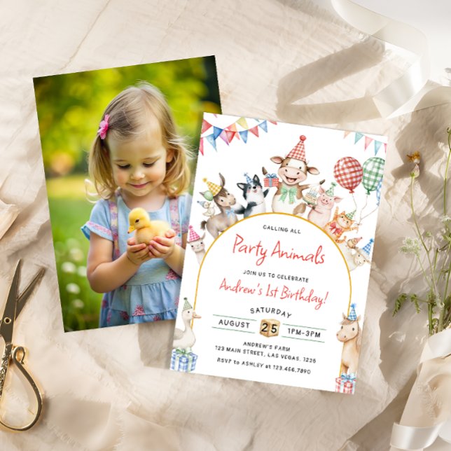 Farm Animals Birthday Barnyard Birthday Party Invitation (Creator Uploaded)