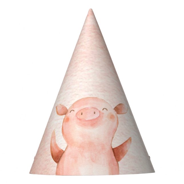 Farm Animals Birthday Barnyard Party Hat Pig (Front)