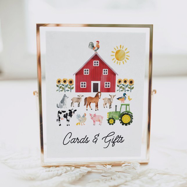 Farm Animals Birthday Cards and Gifts Sign (Creator Uploaded)