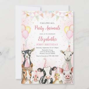 Farm Animals Birthday Invitation