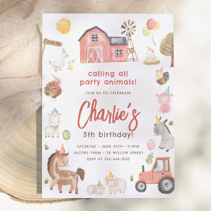 Farm Animals Birthday Invitation
