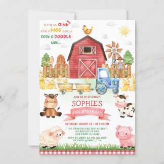 Farm Animals Birthday Invitation