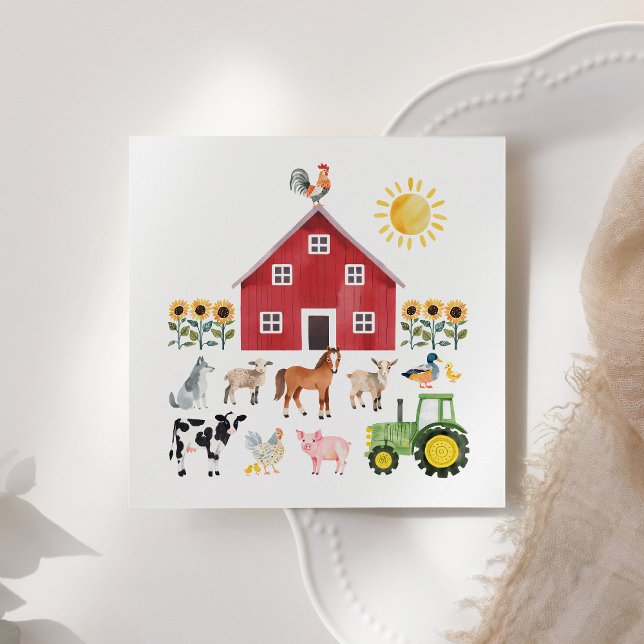 Farm Animals Birthday Napkin (Creator Uploaded)