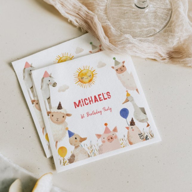 Farm Animals Birthday  Napkin (Creator Uploaded)