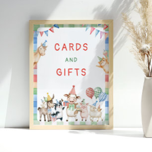 Farm Animals Birthday Party Cards and Gifts Poster