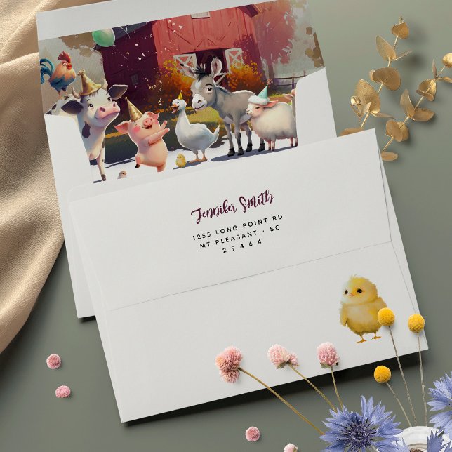 Farm Animals Birthday Party Envelope (Creator Uploaded)