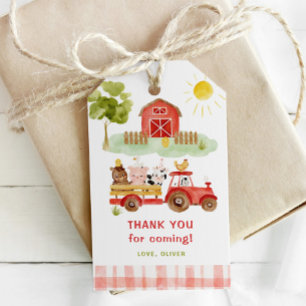 Farm animals birthday party gift tags