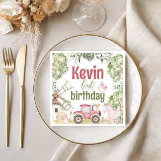 Farm Animals Birthday Party Napkins