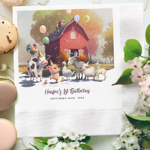 Farm Animals Birthday Party Paper Napkin