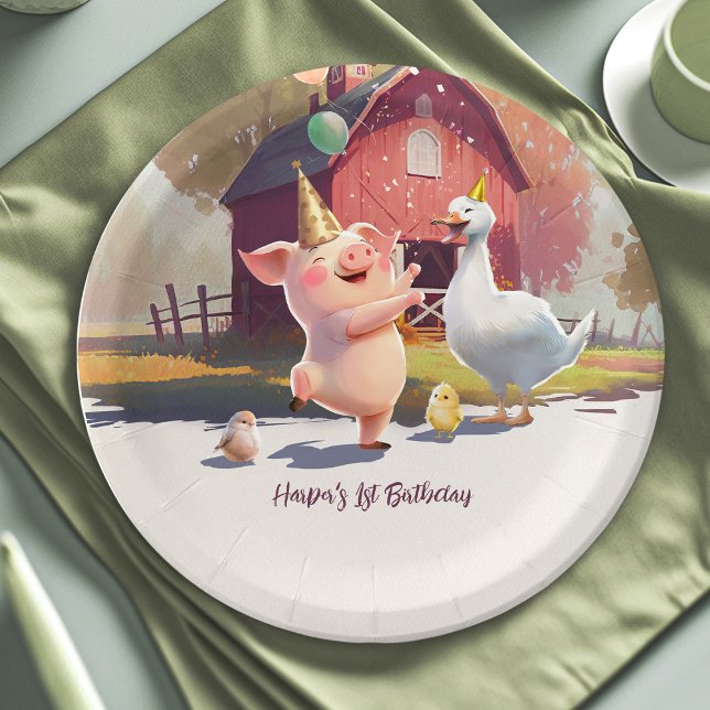 Farm Animals Birthday Party Paper Plate (Creator Uploaded)