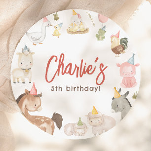 Farm Animals Birthday Party Paper Plate