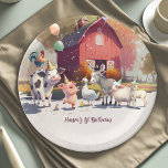 Farm Animals Birthday Party Paper Plates<br><div class="desc">Farm Animals Paper Plates for Barn Birthday Parties ... Oink Baa Moo and a Cock-a-Doodle Doo! Farm animals, barn, pig, cow, sheep, donkey, goose, rooster, farm-themed party supplies. Personalise these plates with your party details easily and quickly. Press the "customise it" button to further re-arrange and format the style and...</div>