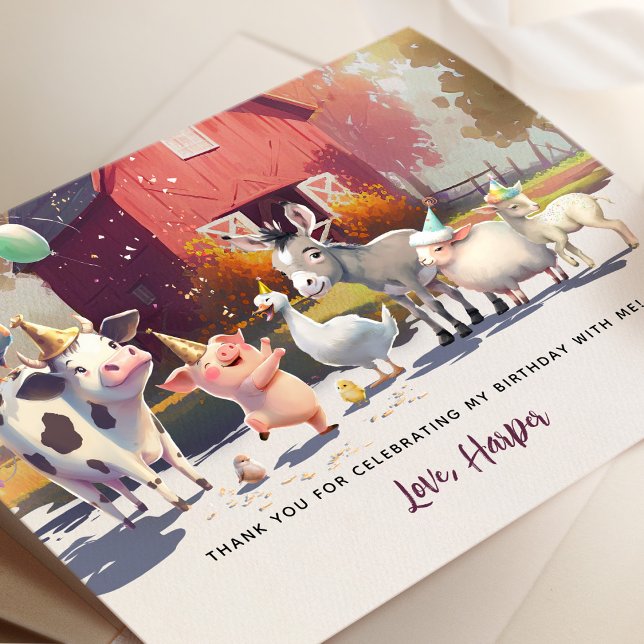 Farm Animals Birthday Party Thank You (Creator Uploaded)