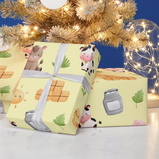 Farm Animals Birthday Wrapping Paper (Holidays)