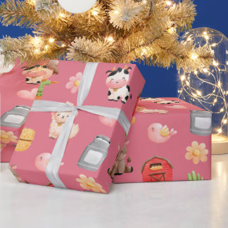 Farm Animals Birthday Wrapping Paper