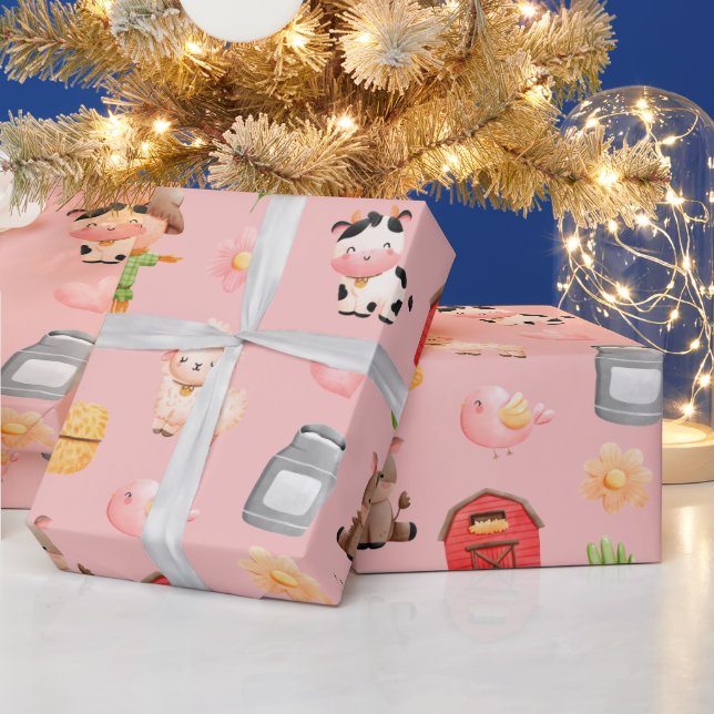 Farm Animals Birthday Wrapping Paper (Holidays)