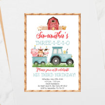 Farm Animals Blue Boy Barnyard Birthday Party