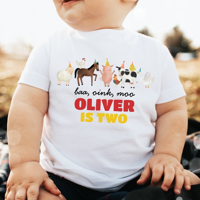 Farm Animals Boy Birthday Baby T-Shirt (Creator Uploaded)