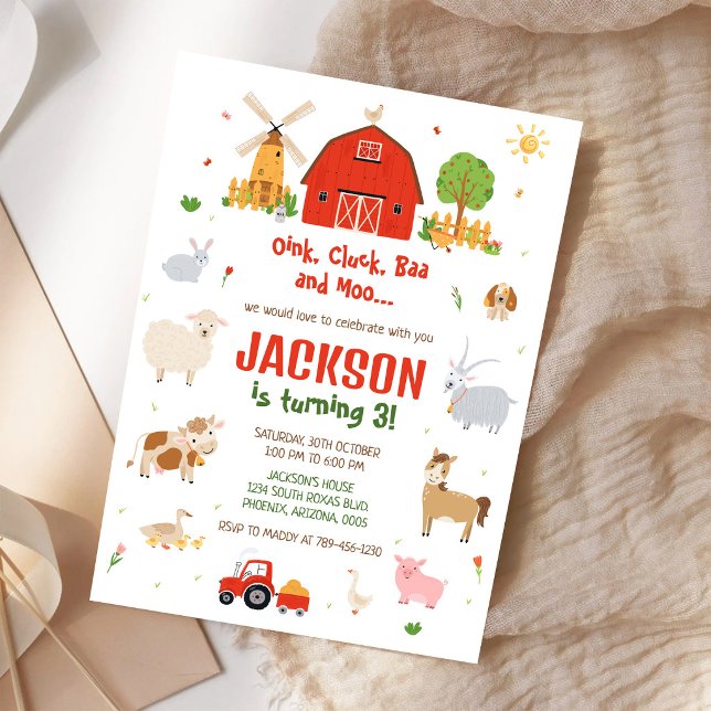 Farm Animals Boy Birthday Invitation (Creator Uploaded)
