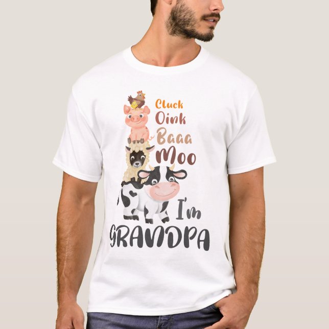 Farm Animals Caw Matching Family Grandpa T-Shirt (Front)