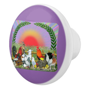 Farm Animals Ceramic Knob