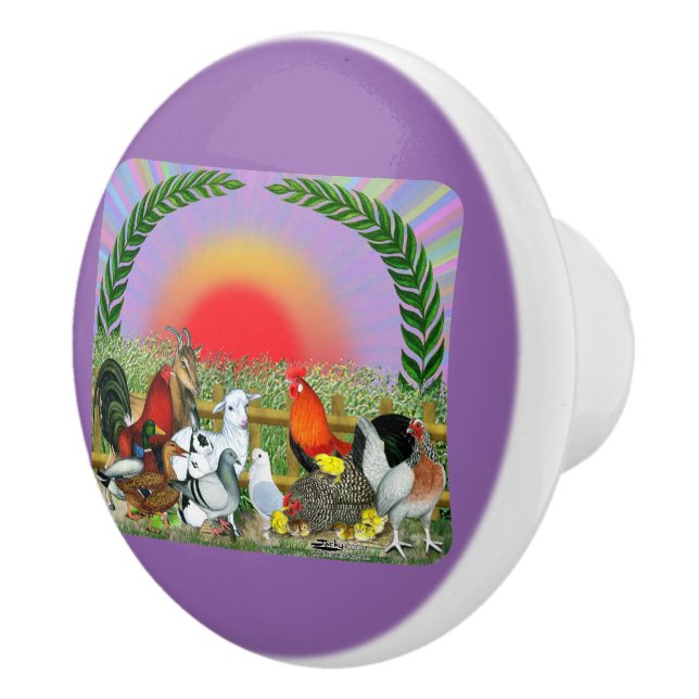 Farm Animals Ceramic Knob (Right)