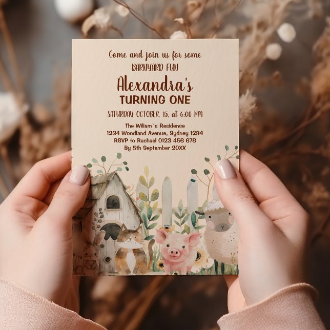 Farm Animals Country 1st Birthday Invitation (Creator Uploaded)