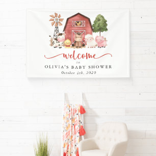 Farm Animals, Cute Animals, Baby Shower Welcome Banner