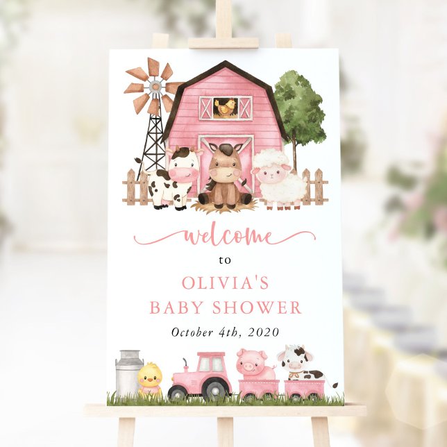 Farm Animals, Cute Animals, Baby Shower Welcome Poster (Creator Uploaded)