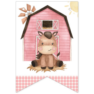 Farm Animals, Cute Animals, Barn, First Birthday Bunting
