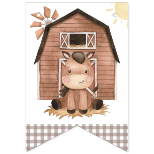 Farm Animals, Cute Animals, Barn, First Birthday Bunting