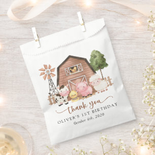 Farm Animals, Cute Animals, Barn, First Birthday Favour Bags