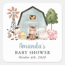 Farm Animals, Cute Animals, Blue Barn, Baby Shower